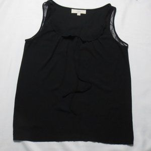 4/$14 LOFT womens BLACK tank LACE dressy CASUAL tie LOOSE FIT size XS